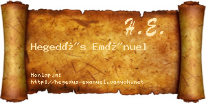 Hegedűs Emánuel névjegykártya